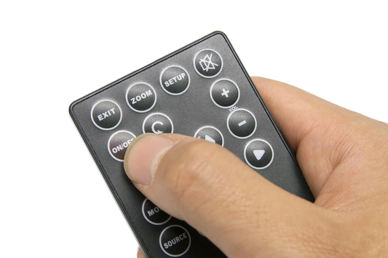 remote control isolated, cut out, hand, tv